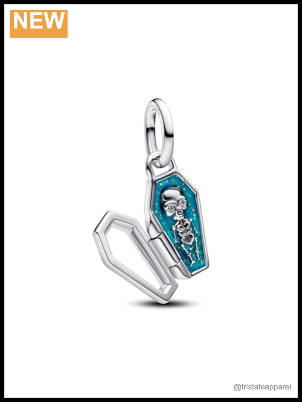 Openable Glow-in-the-Dark Coffin Charm for Bracelet Halloween Jewelry